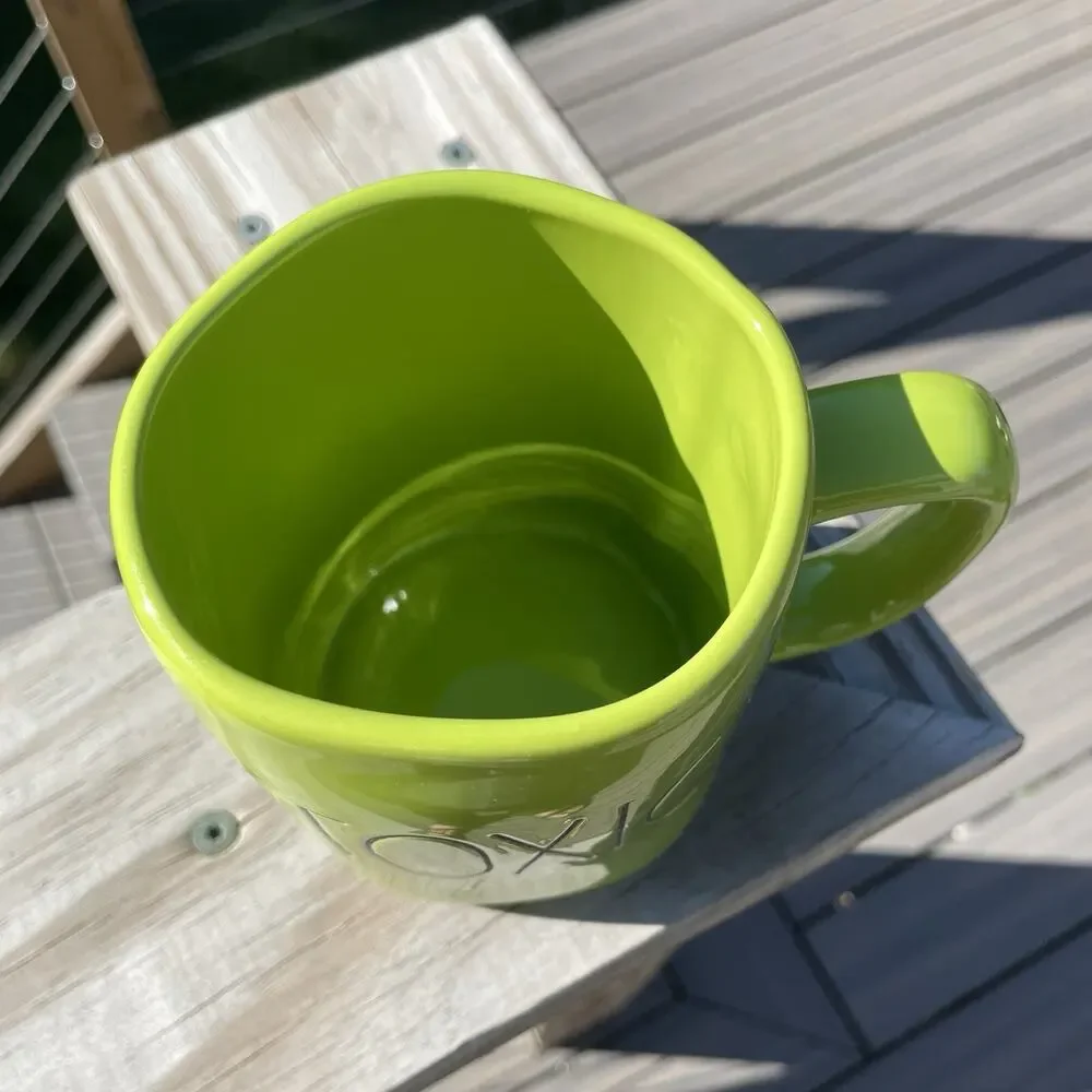 Rae Dunn TOXIC Large Ceramic Mug 18oz Green Artisan Collection Halloween Coffee